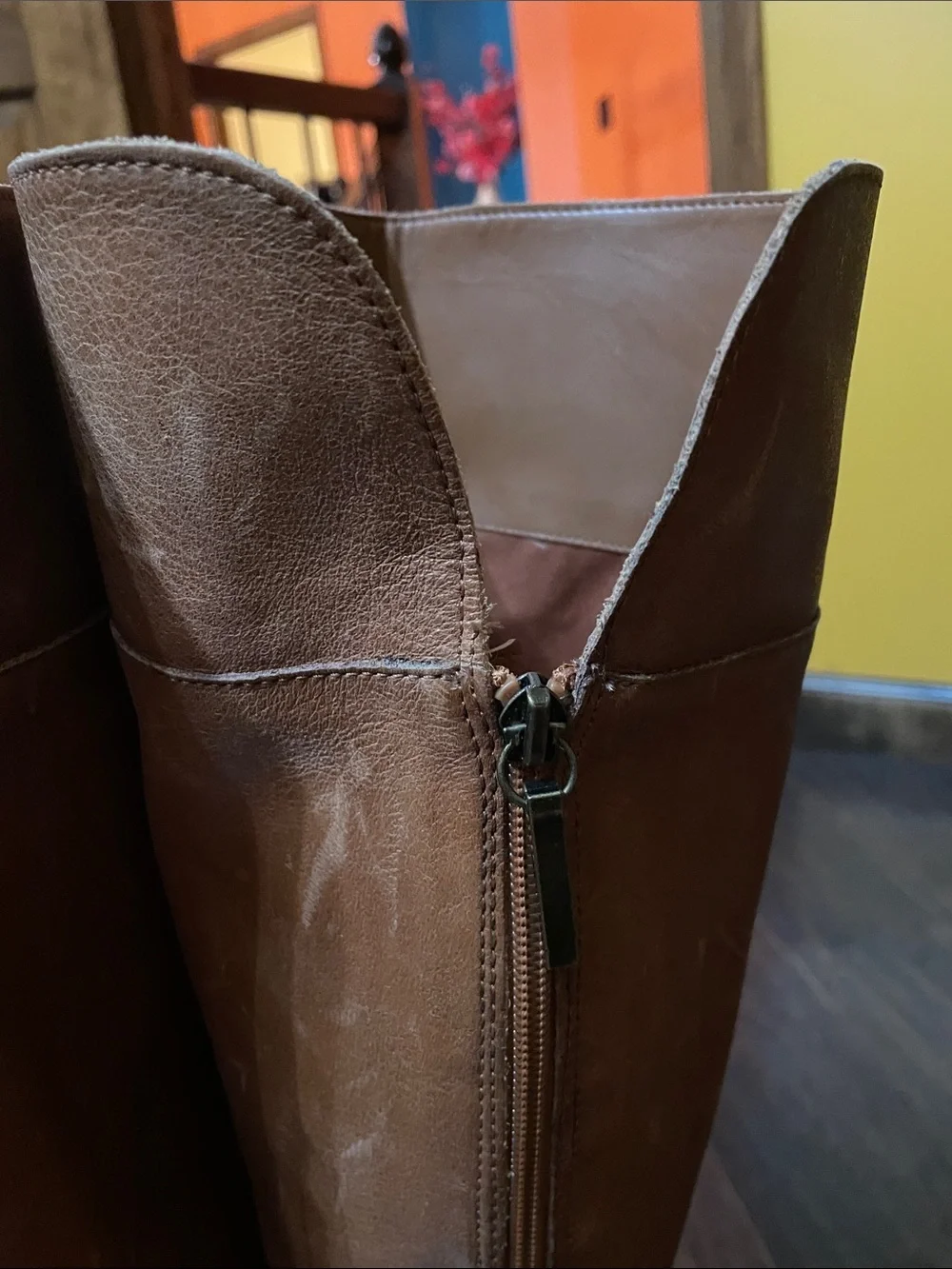 Franco Sarto Brown Over-the-Knee Wide Calf Leather Boots